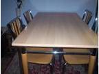 Modern Beech & Chrome Dining Table & 4 Chairs